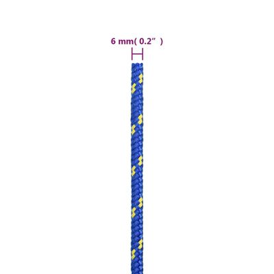 vidaXL Cuerda de barco polipropileno azul 6 mm 250 m