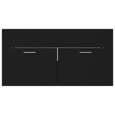 vidaXL Armario para lavabo madera contrachapada negro 90x38,5x46 cm