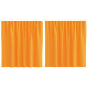 vidaXL Cortinas de gasa con bolsillos para varillas 2 uds. naranja