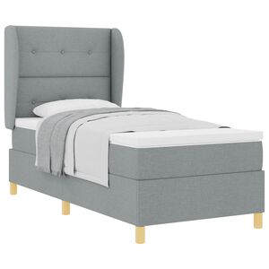 vidaXL Cama con Somier y Colch&oacute;n Gris Oscuro 90x190 cm de Tela tela