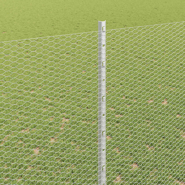 vidaXL Valla con Poste Plateado 1,6 x 10 m Acero