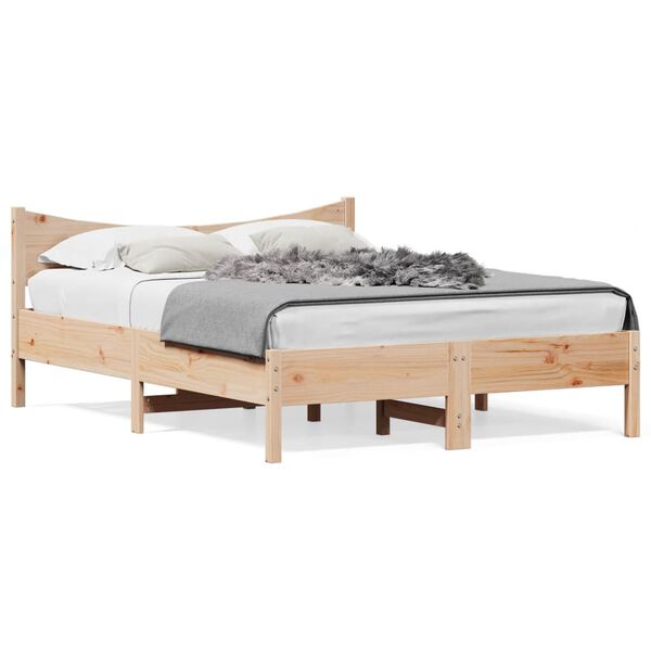 vidaXL Estructura de cama sin colch&oacute;n madera de pino maciza 120x200 cm