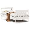 vidaXL Estructura de cama sin colch&oacute;n madera maciza blanca 90x190 cm