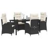 vidaXL Conjunto de Comedor de Jard&iacute;n 5 pcs Negro rat&aacute;n sint&eacute;tico