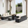 vidaXL Conjunto de sofá de jardín con cojín 9 pcs Negro Poliratán
