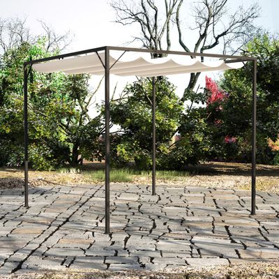 vidaXL Cenador de jardín con tejado toldo retráctil