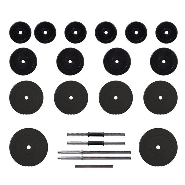 vidaXL Juego de barras y mancuernas con discos 60 kg