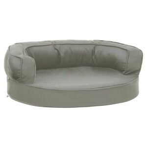 vidaXL Colch&oacute;n para cama de perro ergon&oacute;mico aspecto lino gris 60x42cm