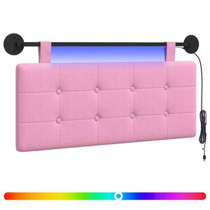 vidaXL Cabecero colgante Con luz LED Rosa Tela