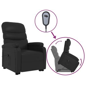 vidaXL Sill&oacute;n elevable cuero sint&eacute;tico negro