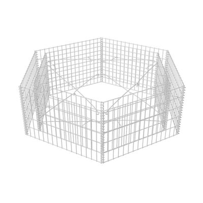 vidaXL Arriate hexagonal de gaviones 160x140x50 cm