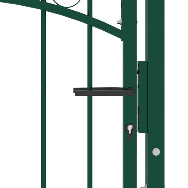 vidaXL Puerta de valla Emmen con pinchos de acero, 104 x 134,5 cm, verde