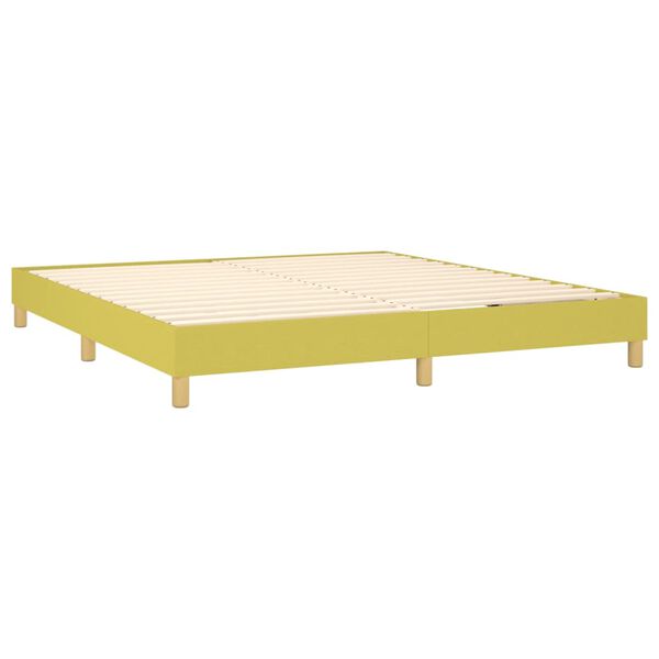 vidaXL Cama box spring con colch&oacute;n tela verde 160x200 cm