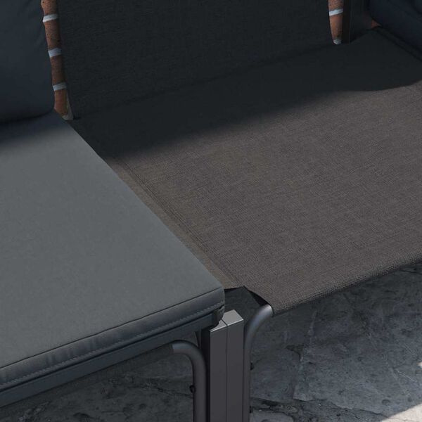 vidaXL Conjunto de sof&aacute;s de jard&iacute;n con coj&iacute;n 10 pcs Negro Acero