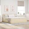 vidaXL Cama con almacenamiento Crema 200 x 200 cm Cuero sint&eacute;tico