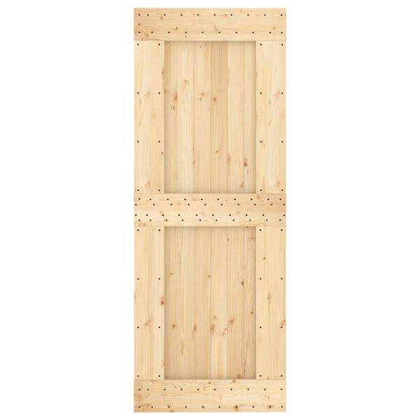 vidaXL Puerta corredera con herrajes madera maciza de pino 80x210 cm