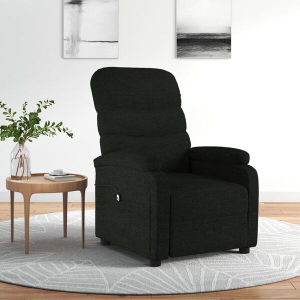 vidaXL Sill&oacute;n reclinable el&eacute;ctrico de tela negro