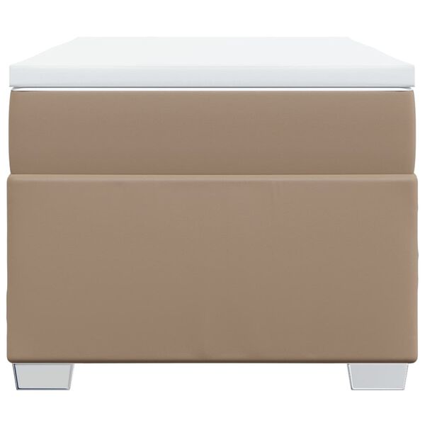 vidaXL Cama box spring con colch&oacute;n cuero sint&eacute;tico capuchino 100x200cm