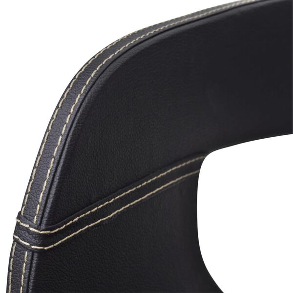 vidaXL Sillas de comedor 4 uds madera curvada cuero sint&eacute;tico negro