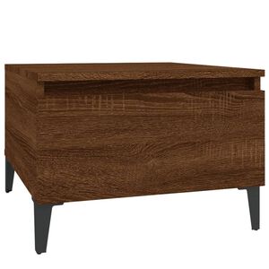vidaXL Mesa auxiliar madera contrachapada roble marr&oacute;n 50x46x35 cm