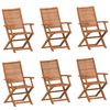 vidaXL Sillas plegables, 6 unidades, 57x66x95 cm, madera maciza de acacia.