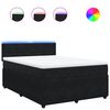vidaXL Cama box spring con colch&oacute;n terciopelo negro 140x190 cm