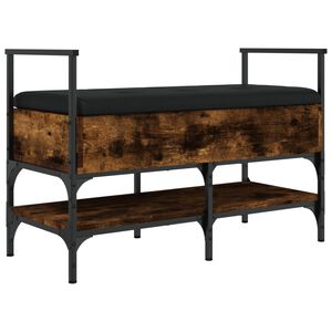 vidaXL Banco zapatero madera ingenier&iacute;a roble ahumado 85,5x42x57,5 cm