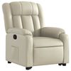 vidaXL Sill&oacute;n reclinable elevable cuero artificial color crema