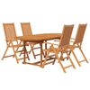 vidaXL Juego de comedor para jardín 7 piezas madera maciza de acacia