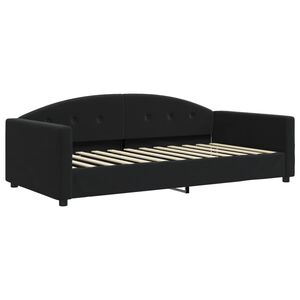 vidaXL Sof&aacute; cama sin colch&oacute;n terciopelo negro 100x200 cm