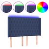 vidaXL Cabecero con LED de tela azul 147x16x118/128 cm