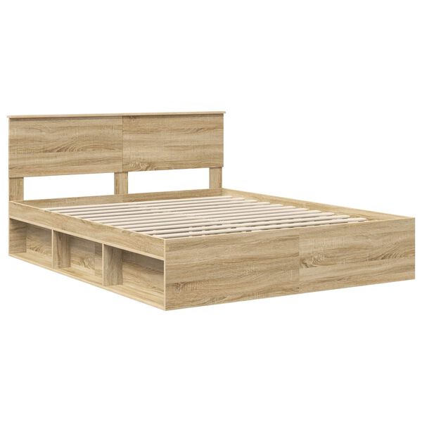 vidaXL Estructura de cama Sonoma 160 x 200 cm Madera de pino macizo