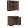 vidaXL Set de muebles ba&ntilde;o 2 pzas madera contrachapada marr&oacute;n roble