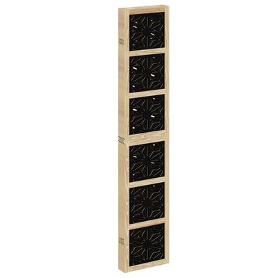 vidaXL Biombo separador 6 paneles madera maciza Paulownia marrón negro