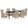 vidaXL Conjunto de Comedor de Jard&iacute;n 7 pcs Beige rat&aacute;n sint&eacute;tico