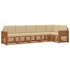 vidaXL Conjunto de sof&aacute;s de exterior 6 uds. Natural y Beige Poli&eacute;ster
