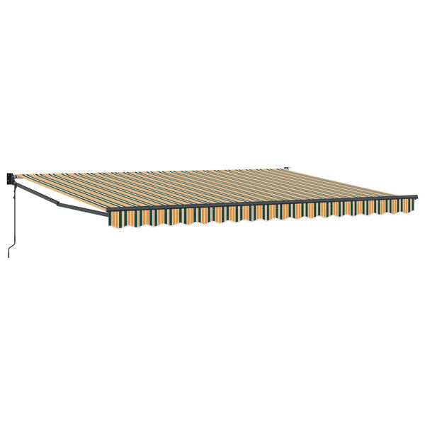 vidaXL Toldo Rayado Verde y amarillo 4,5 x 3 m Poliester y metal
