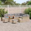 vidaXL Conjunto de sof&aacute;s de jard&iacute;n con coj&iacute;n 12 pcs Beige Polirat&aacute;n