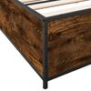 vidaXL Estructura cama madera ingenier&iacute;a metal roble ahumado 180x200cm