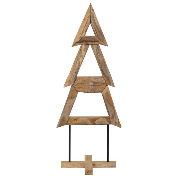 vidaXL &Aacute;rbol de Navidad Marr&oacute;n 149,5 cm Madera de teca maciza