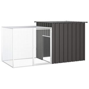 vidaXL Jaula de gallinas acero galvanizado antracita 200x91x100 cm