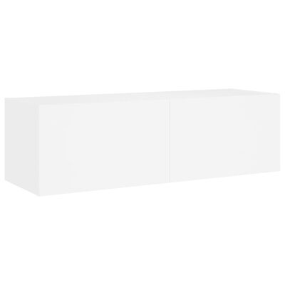 vidaXL Muebles de TV de pared con luces LED 5 piezas blanco
