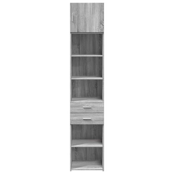 vidaXL Armario estrecho madera ingenier&iacute;a gris Sonoma 45x42,5x225 cm