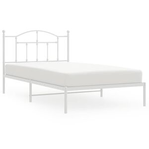 vidaXL Estructura cama sin colch&oacute;n con cabecero metal blanco 100x200cm