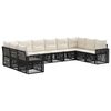 vidaXL Conjunto de sof&aacute;s de jard&iacute;n 10 uds. Negro y Blanco Crema