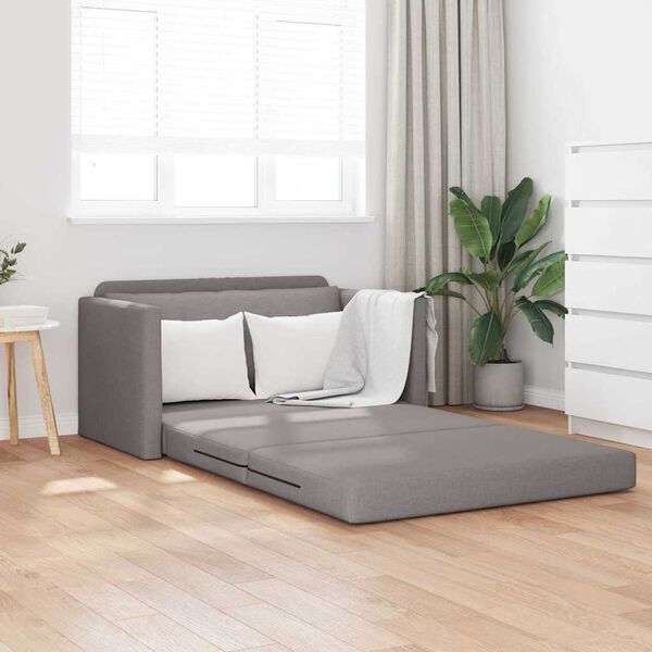 vidaXL Sof&aacute; cama 110cm Taup&eacute; tela