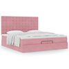 vidaXL Estructura de cama otomana colchones terciopelo rosa 200x200cm