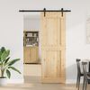 vidaXL Puerta corredera con herrajes madera maciza de pino 80x210 cm
