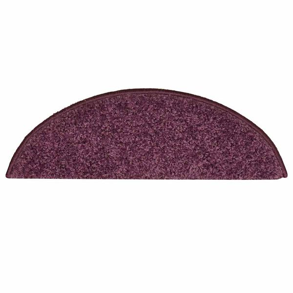 vidaXL Felpudos para escaleras (30 unidades, 56 x 17 x 3 cm, morado oscuro, semicirculares)