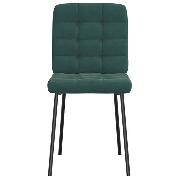vidaXL Sillas de comedor 4 unidades terciopelo verde oscuro